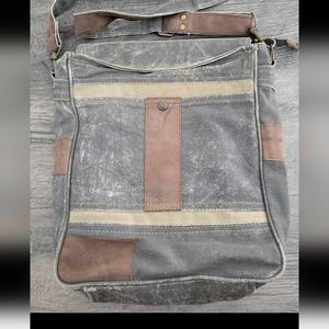 Mona B Purse Dream Create and Inspire Tote Bag Up-Cycled Canvas Rustic Handbag